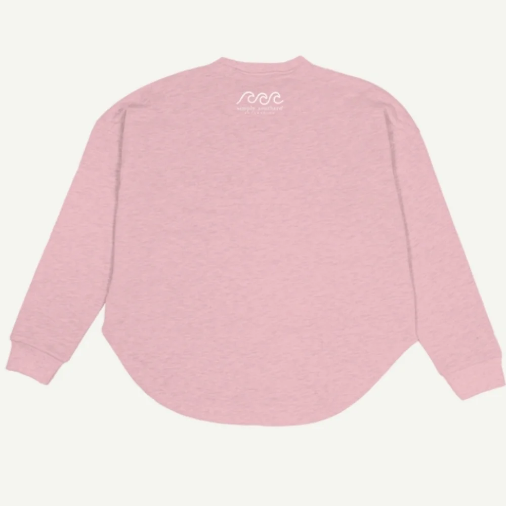 NWT Simply Southern Weekend Boxy Pullover Sweatshirt Rosy Pink - Picture 2 of 6